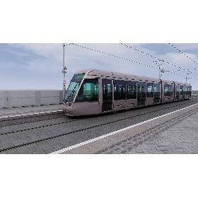 Dublin city tram and station